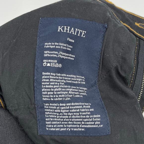 KHAITE | Fiona Cropped Flare Dark Indigo Denim Jeans 29 - Picture 12 of 12